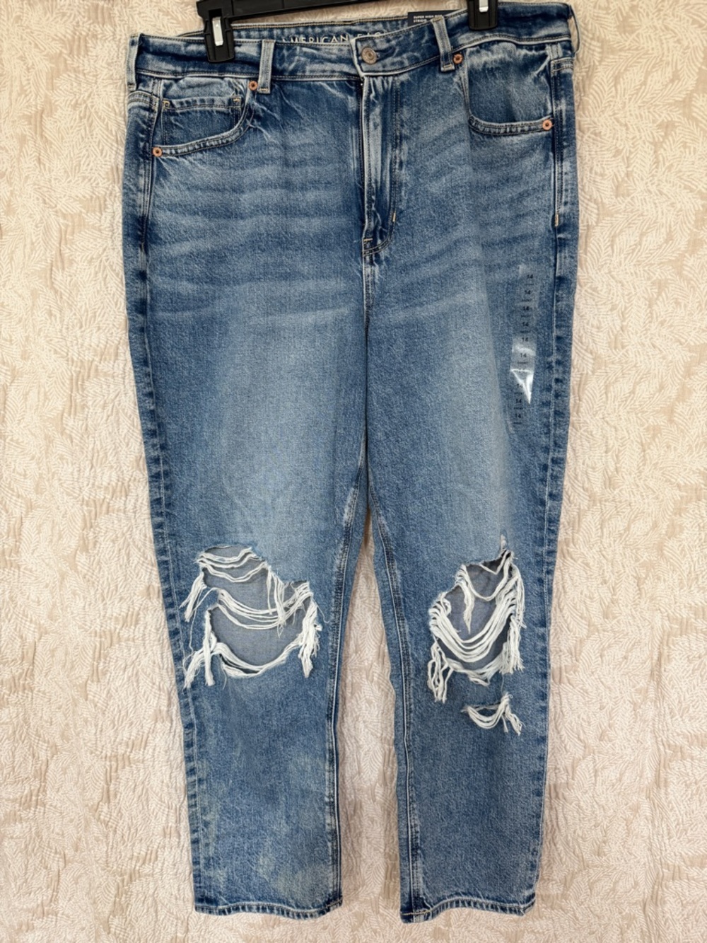 Distressed Denim Mom Jeans
